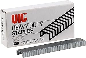 Officemate 0.25-Inch Heavy Duty Staples, 100 per Strip, 30 Sheet Capacity, Box of 1,000 (91901)
