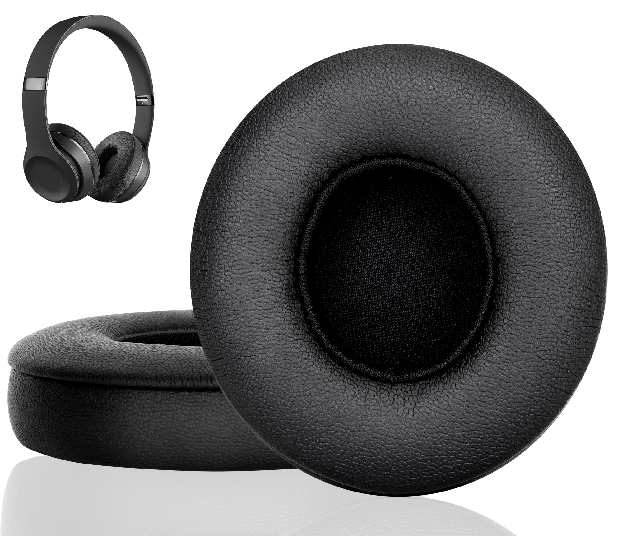 Link Dream Replacement Earpads for Beats Solo 2 Solo 3 - Replacement Ear Cushions Memory Foam Ear Pads Cushion Cover for Solo 2 & Solo 3 Wireless Headphones (Black)