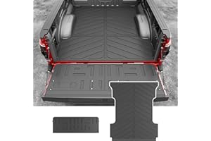 xipoqix 6.5FT Bed Mat Compatible with 2021 2022 2023 2024 2025 Ford F-150 Tailgate Liner TPE Truck Bed Liner Replacement for 2021-2025 Ford F150 Accessories(6.5ft Truck Bed Mat+Tailgate Mat)