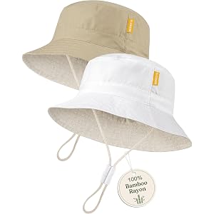Baby Sun Hat for Toddler Kids Bamboo Rayon Bucket Hat Summer Beach Sun Protection Baby Hats for Boys Girls