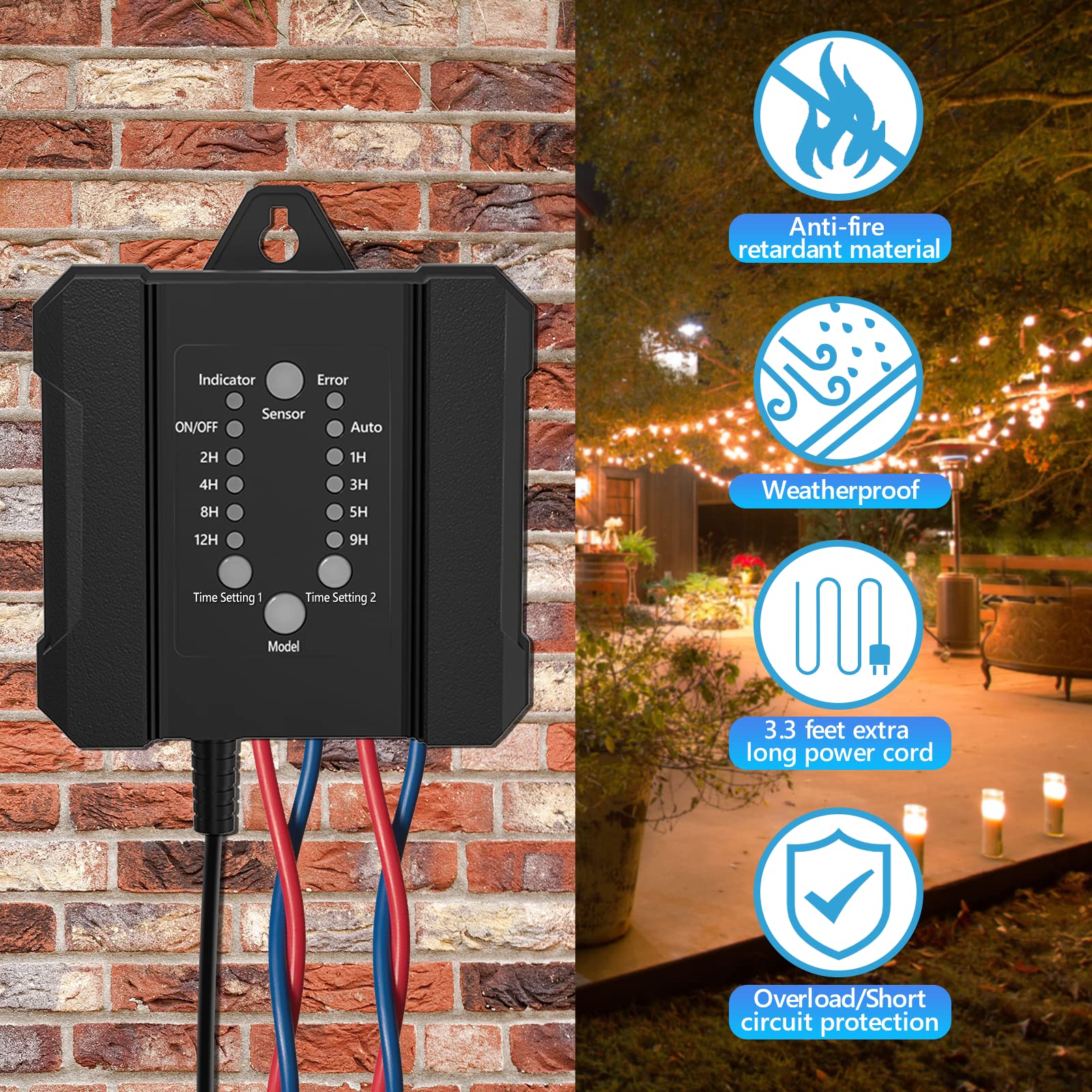 Paktonvo 100W Low Voltage Landscape Transformer With Timer & Photocell – Waterproof 120V To 12V DC For Outdoor LED Lights | Path, Garden, Spotlight Power Supply