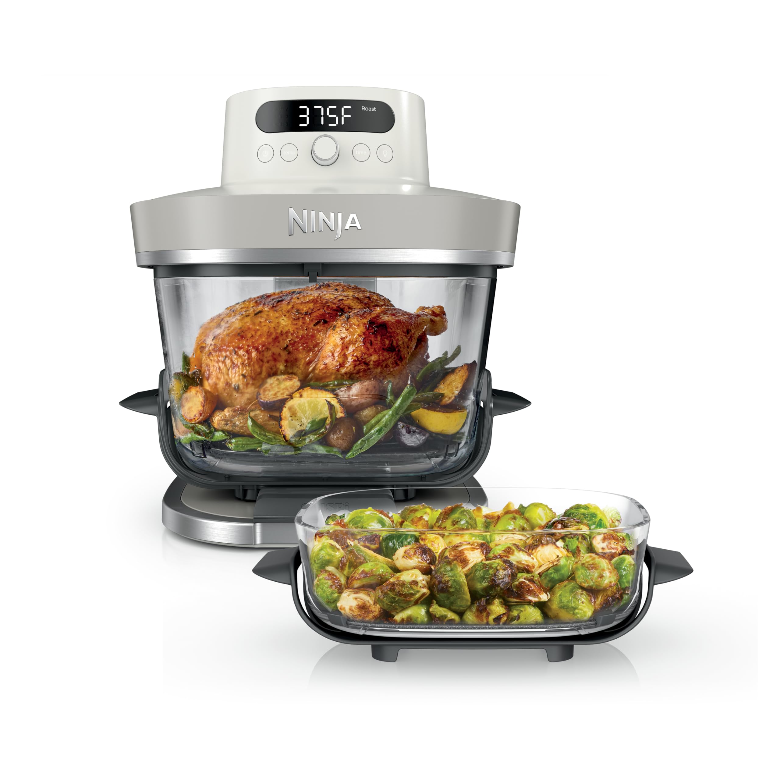 Photo 1 of Ninja Crispi Pro 6-in-1 Glass Air Fryer | 450°F, Nontoxic, 6qt & 2.5qt Containers & Lids | Microwave, Freezer, Dishwasher Safe | Max Crisp, Air Fry, Bake, Roast, Recrisp, Dehydrate | Bone | AS101LG