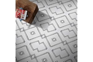 Moroccan Mosaic & Tile House CTP68-01 Chawen Handmade Cement Tile, 8''x8'', Black/White, 12 Piece Set