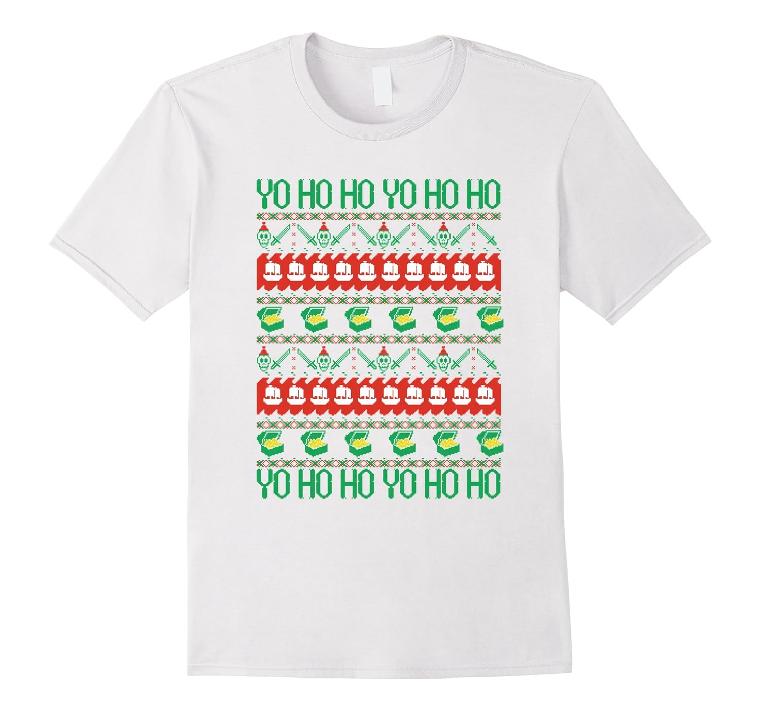 Santa Pirate Christmas Ugly Tacky Sweater Print Design-Rose