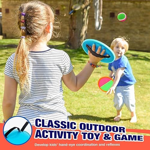 Qrooper Kids Outdoor Toys Toss and Catch Game Set, Outside Yard