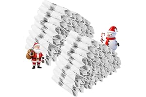Goodluck 100 Pack Pre Rolled Silver Plastic Silverware, Wrapped Plastic Cutlery Set with Napkin Include 100 Forks, 100 Knives, 100 Spoons and 100 Napkins, Disposable Silverware for Party, Wedding