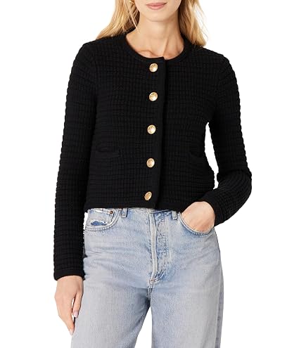 Theory Women's Crop Crew Cardigan, Black, XXS-XS at Amazon Women's