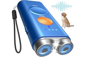 SAIGAIN Dog Bark Deterrent Device, Anti Barking Device for Dogs Indoor Outdoor, Barks No More Dog Training Device Handheld Ultrasonic 50 Ft Range Rechargeable with Flashlight for Small Medium Large Dogs