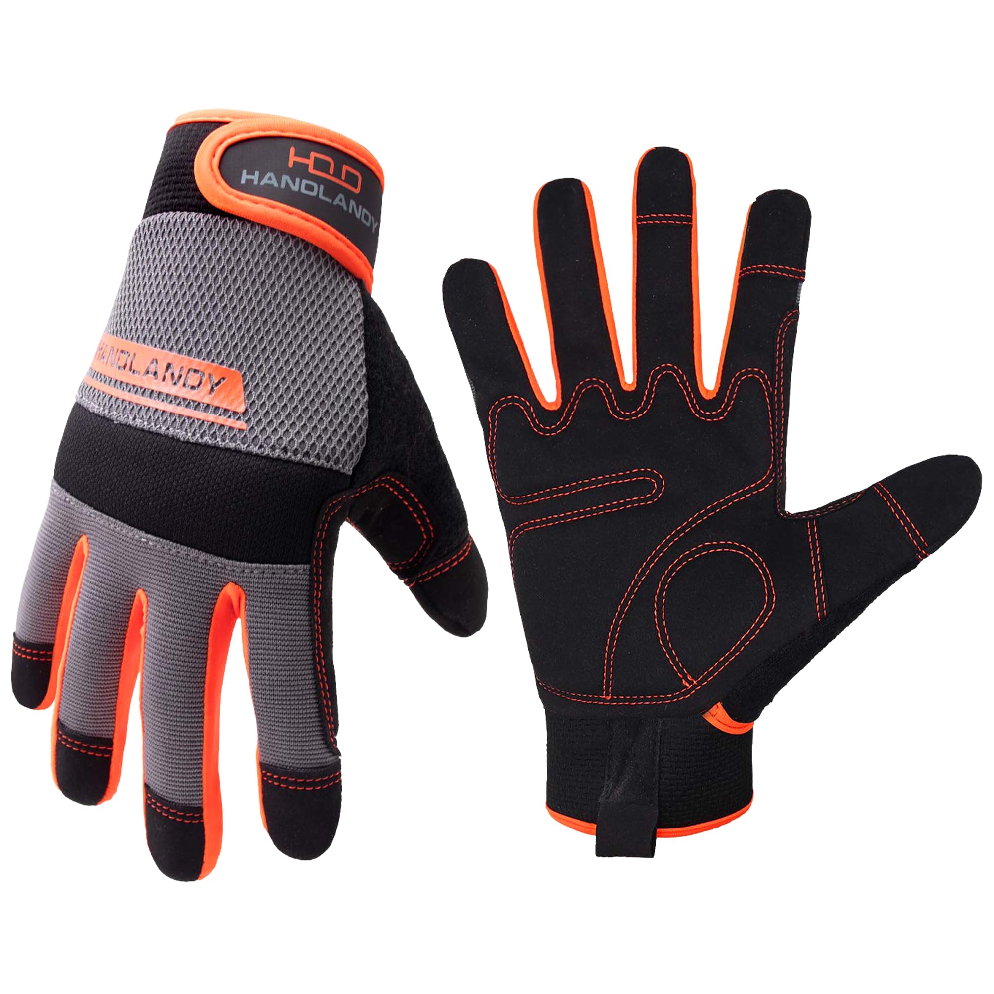 HLDD HANDLANDY UltraLight Safety Work Gloves, Mens & Women Multi-Functional Work Gloves with Extensive Palm Protection, Mechanic Gardening Construction DIY Glove with Touchscreen
