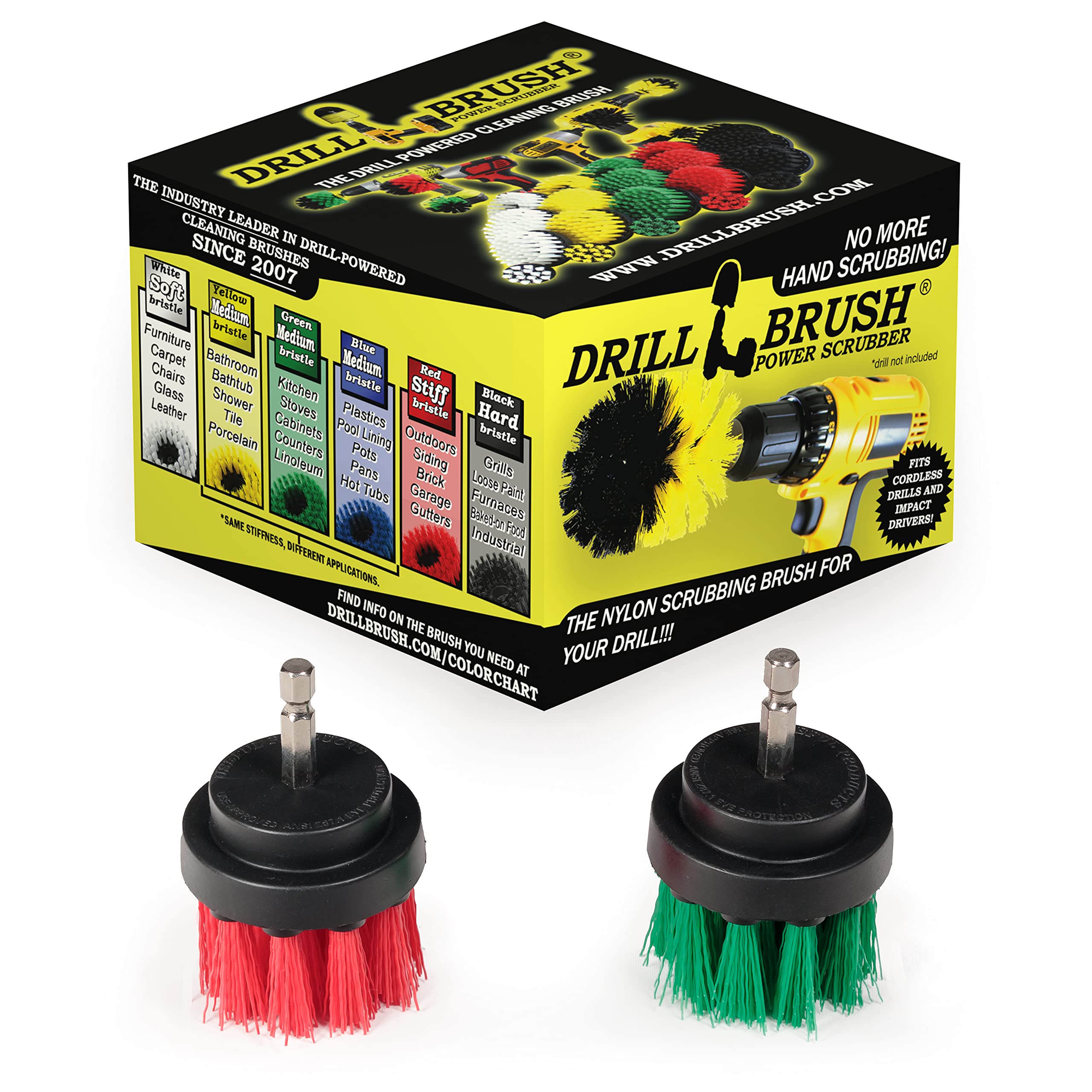 Kitchen Accessories - Pot Cleaner - Rice Cooker - Scrubber - Drill Brush - 2-inch Round Spin Brush Set - Grout Cleaner - Hard Water, Mineral, Calcium, Soap Scum - Rust Remover - Bird Bath - Cleaner