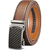KEMISANT Belt Men, Sliding Ratchet Belt Genuine Leather For Gift Mens Dress Pants Oxfords,Size Adjustable