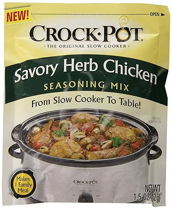 Amazon Com Crock Pot Savory Herb Chicken Seasoning Mix Pack Of 4 1 5 Oz Packets Grocery Gourmet Food