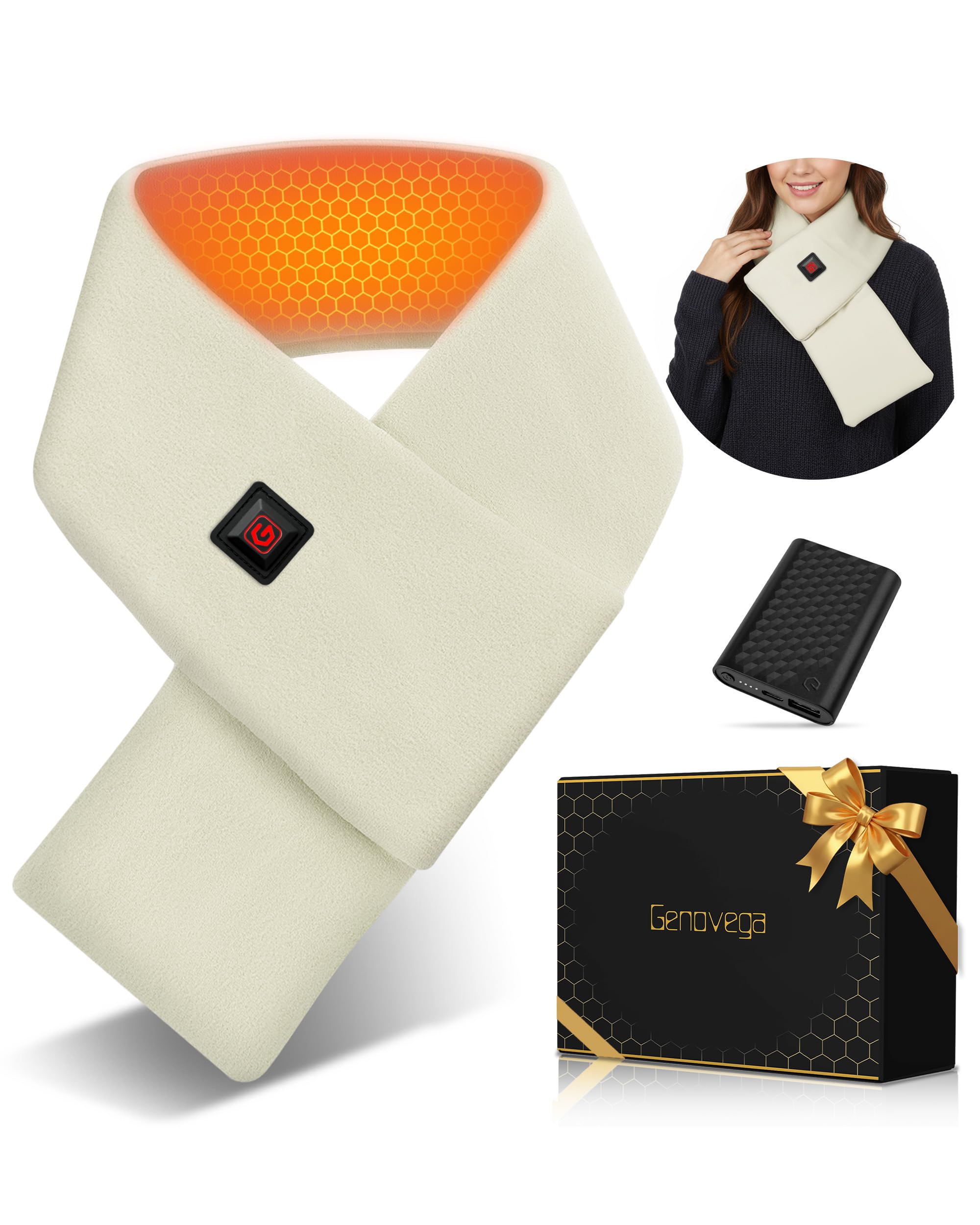 Photo 1 of Women Men Heated Scarf Valentines Gift Ideas for Mom Couples Parents Grandparent Daughter Wife Sister Stepmother Aunt Bridesmaid Nana Nurse Coworker Family Office Graduation Home Wedding Travel Gifts