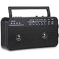 SEMIER Portable AM FM Shortwave Radio with Bluetooth Speaker Plug in Wall, 3X D Cell Batteries Or AC Power Transistor Radio with 2 Tone Mode, Double Loud Speakers, Support AUX/USB/TF Card Play