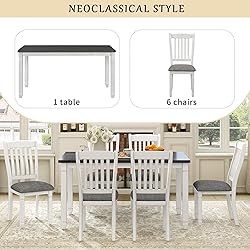 XD Designs Farmhouse Rustic 7-Piece Dining Table