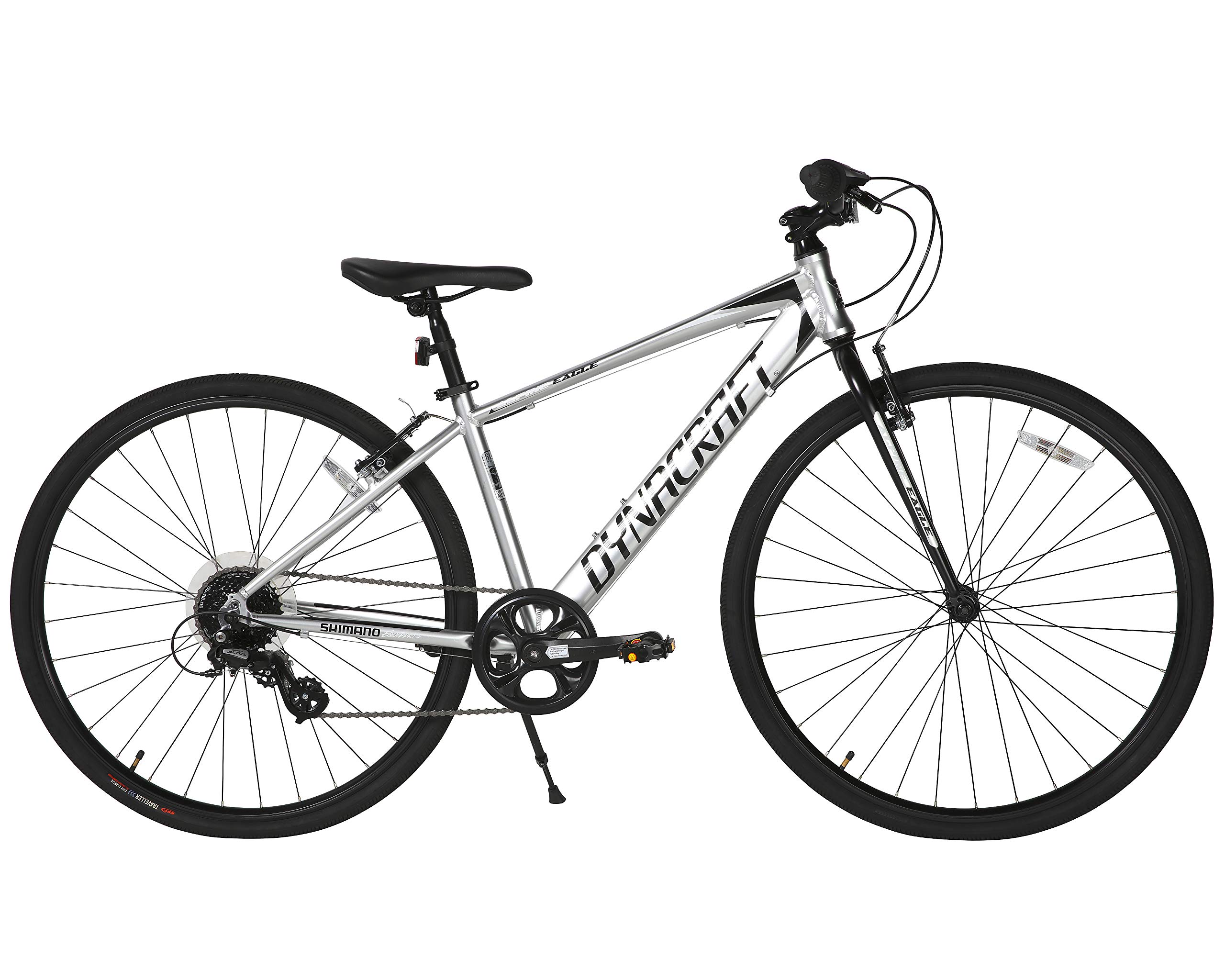 Dynacraft Alpine Eagle 700C 40CM Aluminum Frame Hybrid Bike, Black