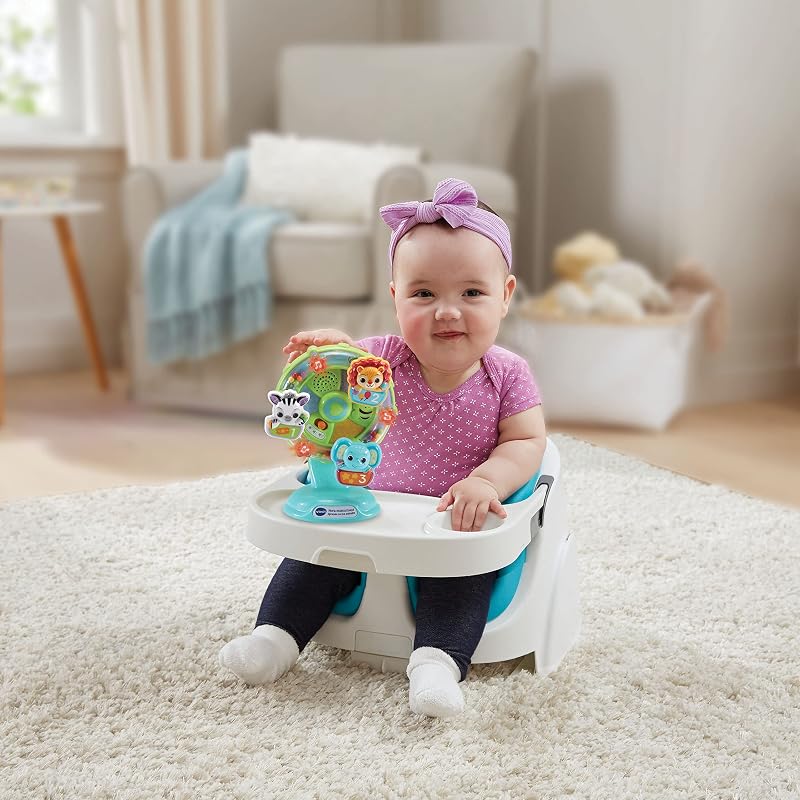 -Baby Noria Musical Aprende con los Animales, Juguete Educativo para la Trona, Regalo para bebés +6 Meses, Incluye Ventosa, Versión ESP
