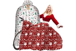 M-sorflly 2Pcs Extra Large Christmas Gift Bags for Presents, 60×70inch Jumbo Christmas Gift Bags, Xmas Oversized Giant Gift B