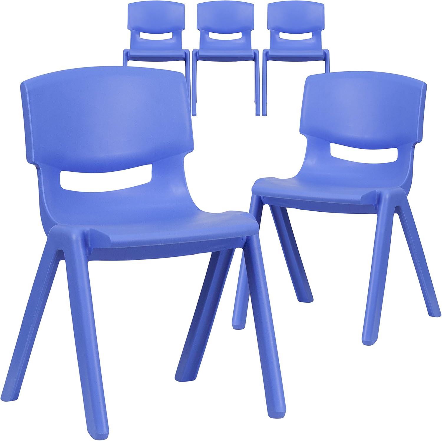 Blue Plastic Stackable Preschool Activity Chair with 10.5" Seat Height