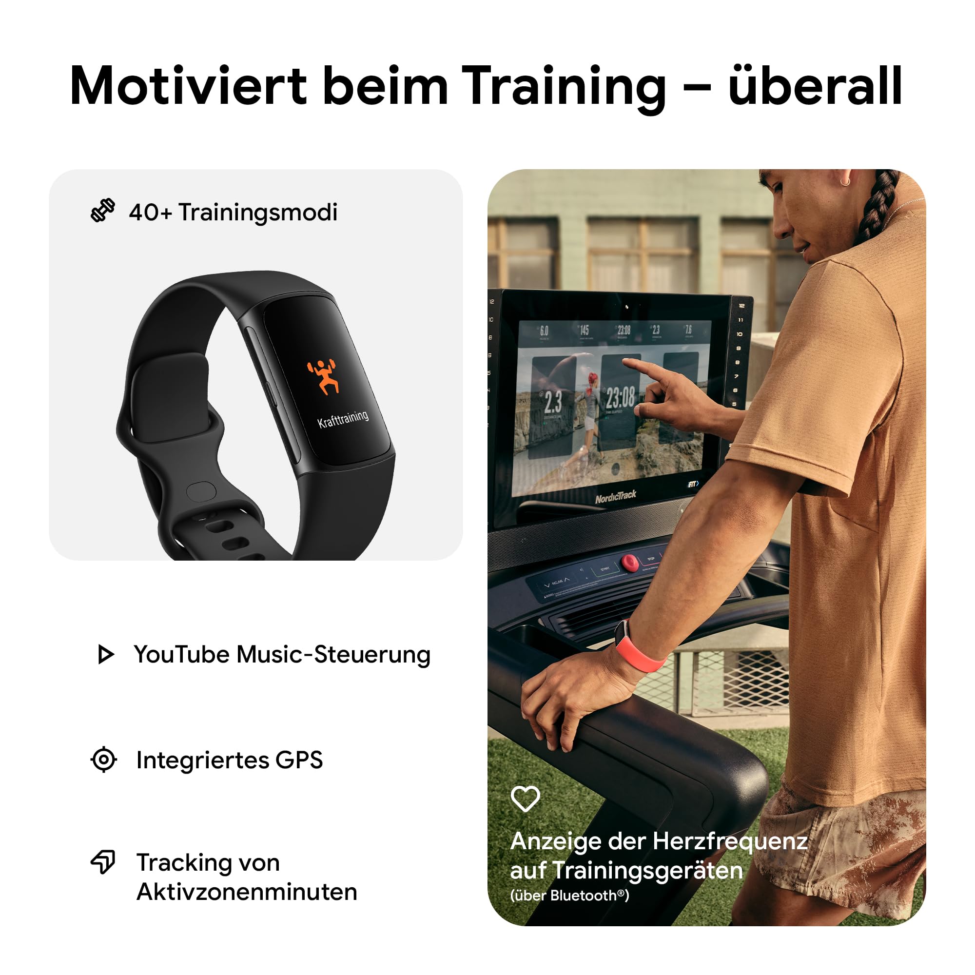 Google Fitbit Charge 6 Aktivitätstracker enthält ein 6 monatige Premium Mitgliedschaft, 7 Tage Akkulaufzeit, Google Wallet und Maps 3
