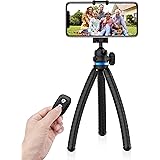 Phone Tripod, UBeesize 12 Inch Flexible Cell Phone Tripod Stand Holder with Wireless Remote Shutter & Universal Phone Mount, Compatible with iPhone/Android/DSLR/GoPro Camera