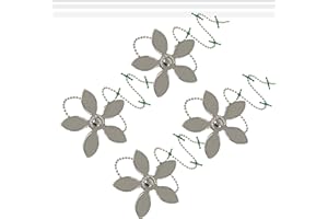 ​DrainWig Shower Drain Hair Catcher – Disposable Silver Flower (4-Pack) – No-Touch Hair Removal for Flat Shower Drains – As Seen on Shark Tank