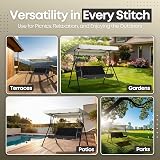 Flexzion Replacement Canopy for Outdoor Swing 66 x 45 White UV Weatherproof view 7