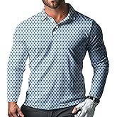 Men's Long Sleeve Golf Shirt Quick Dry 3 Button Work Fishing Outdoor Casual Collar Shirt