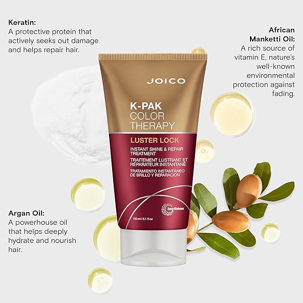 JOICO K-PAK COLOR THERAPY LUSTER LOCK INSTANT SHINE & REPAIR TREATMENT | FOR COLOR-TREATED HAIR | BOOST COLOR VIBRANCY | REPAIR BREAKAGE | WITH KERATIN & ARGAN OIL | 5.1 FL OZ
