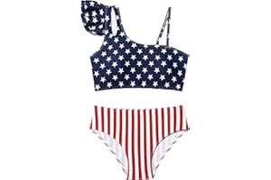 Doumlop Girls Swimsuits Bikini Set, Kids Bathing Suit for Girls Ruffle Two Piece Girls' Swimwear with Adjustable Strap