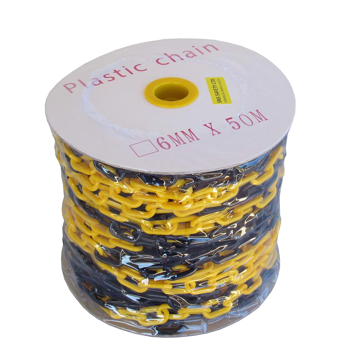 SNS SAFETY LTD Black and Yellow Plastic Chain 6mm 50.0 Meters (164 feet), Black, Yellow - Image 3