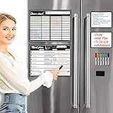 Magnetic Whiteboard Reward Chore Chart - Weekly Meal Planner Whiteboard Combo Set - Bonus Magnetic Grocery/to Do/List and Not