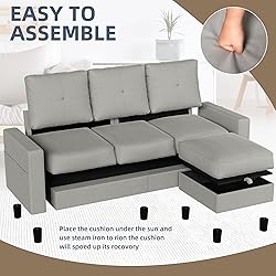 JAMFLY Convertible Sectional Couches for Living
