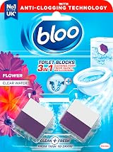 Bloo 3in1 Toilet Blocks Pack of 2 - Limescale Remover Fresh Flowers