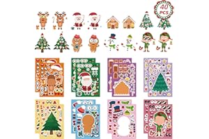 SIPARTS Christmas Party Favor Stickers for Kids: Christmas Activities for Kid - 40 Sheet Holiday DIY Stickers Christmas Craft Gift Game Toy