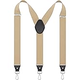 Timiot Mens Suspender with Swivel Hooks Adjustable Braces Y Shaped Elastic Comfortable Braces Belt Loops Strap