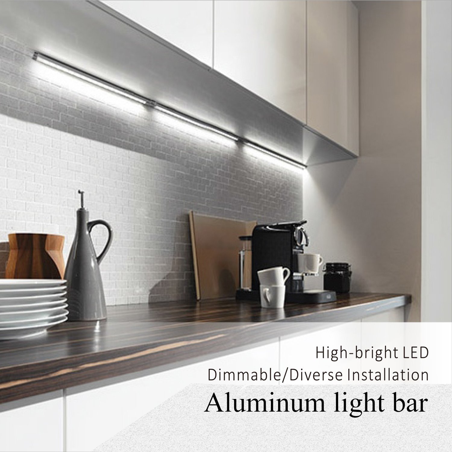 WORATON Under Cabinet Lighting Kitchen Lighting,Dimmable 3000K Warm White,33 LED Light Bar Wardrobe,Under Counter Lighting Shelf Lighting Closet(4 Pack)