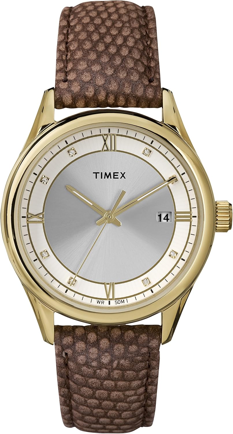 timex quartz watch gold