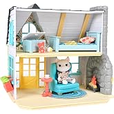Honey Bee Acres 11" Tall Sunflower Cottage Doll Playset, 17 Pieces,White