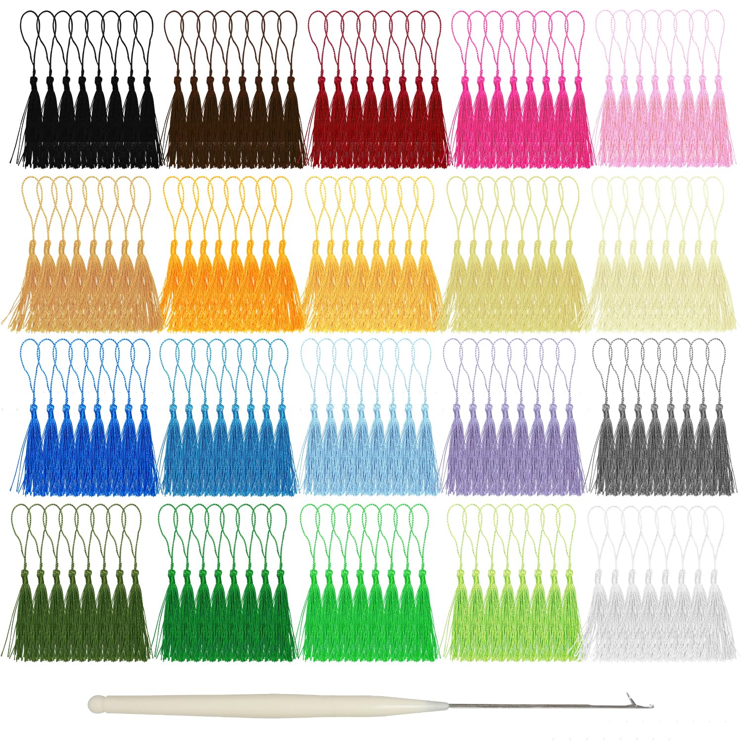 160 Pcs Silk Velvet Bookmark Tassels, 20 Colors Handmade Silky Tassels, Tassel Pendant Rope, for Keyrings, Jewellery Making，Souvenir, DIY Craft Accessory