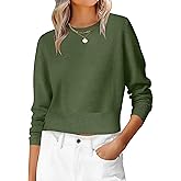 ANRABESS Women’s Long Sleeve Sweaters Cropped Crew Neck Business Casual Light Weight Sweater Tops Fall Fashion Clothes 2025