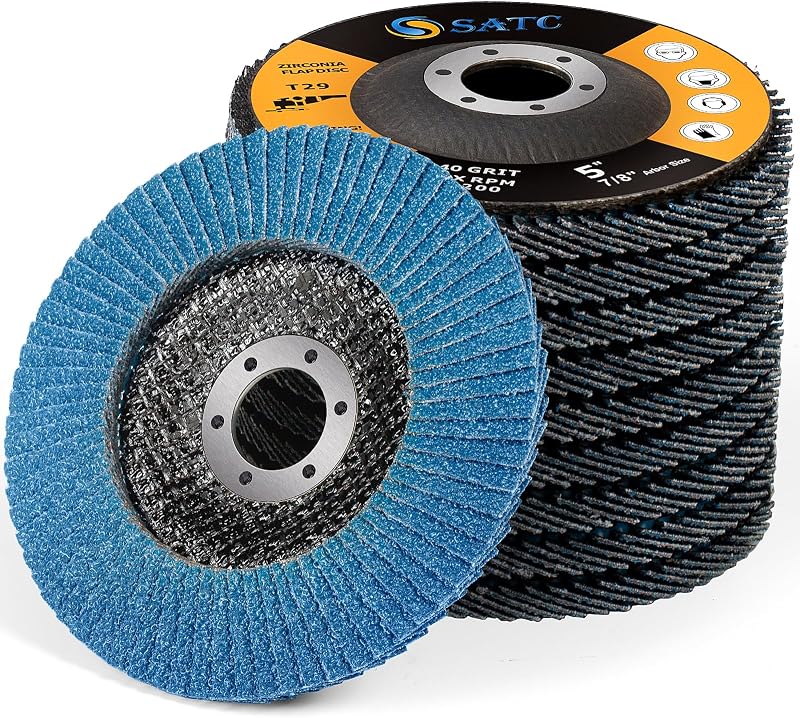 SATC Flap Discs 40 Grit 125mm Zirconia 10 Pack for Angle Grinder