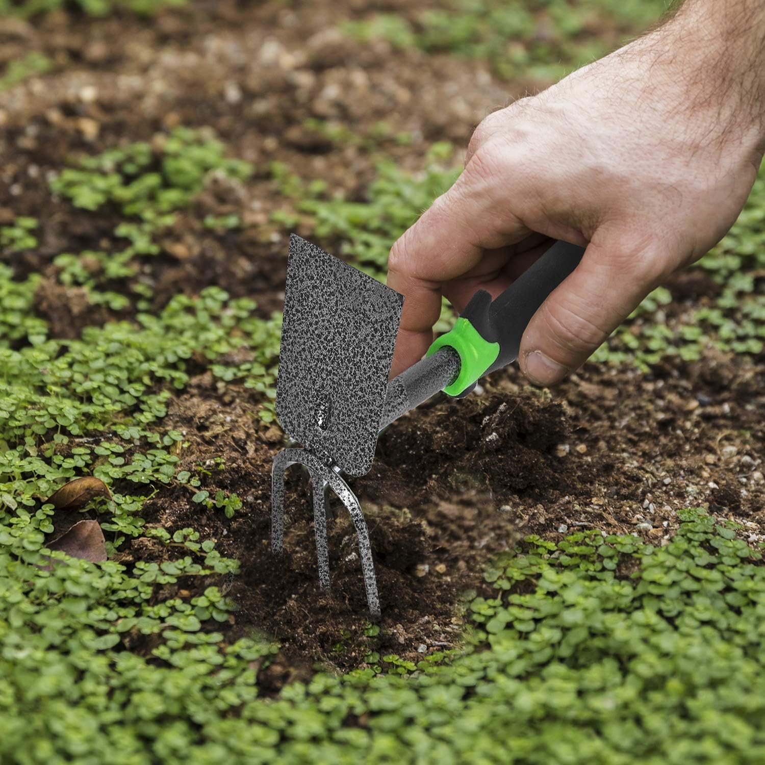WilFiks Garden Hoe and Cultivator, Dual Head Vegetable and Flower Tiller for Weeding and Digging in The Garden, Heavy Duty Work Tool, Bend Proof, Hand Digger and Spade Combo with Ergonomic Handle : Garden & Outdoor