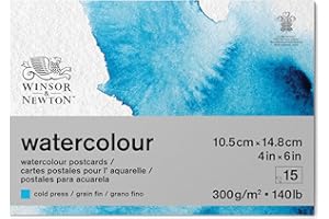 Winsor & Newton Classic Watercolor Paper Postcard Pad, 4" x 6", Natural White