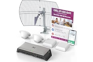 NEXTIVITY CEL-FI GO G41 | Cell Phone Booster for Home | 4G, 5G, AT&T, Verizon & T-Mobile | Up to 15,000 Sq Ft Coverage | 100 dB Cell Phone Signal Booster | FCC Approved (2X Antenna w/Grid)