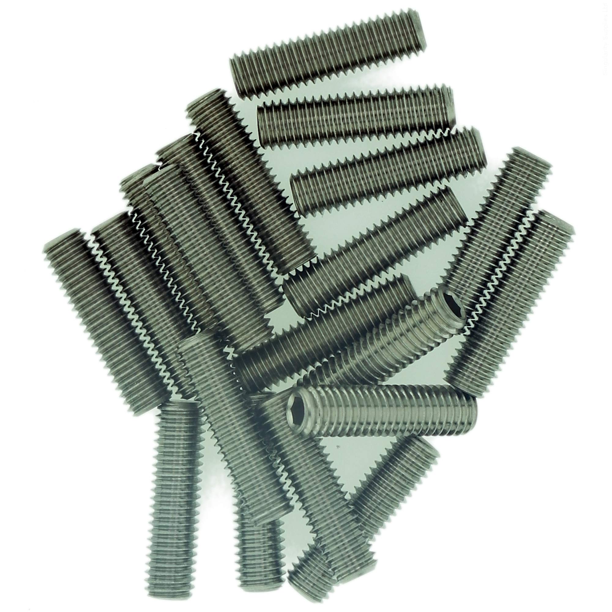 M5 (5mm x 8mm) Hex Socket Grub Screw (Flat Point) - Stainless Steel (A2) (Pack of 20)