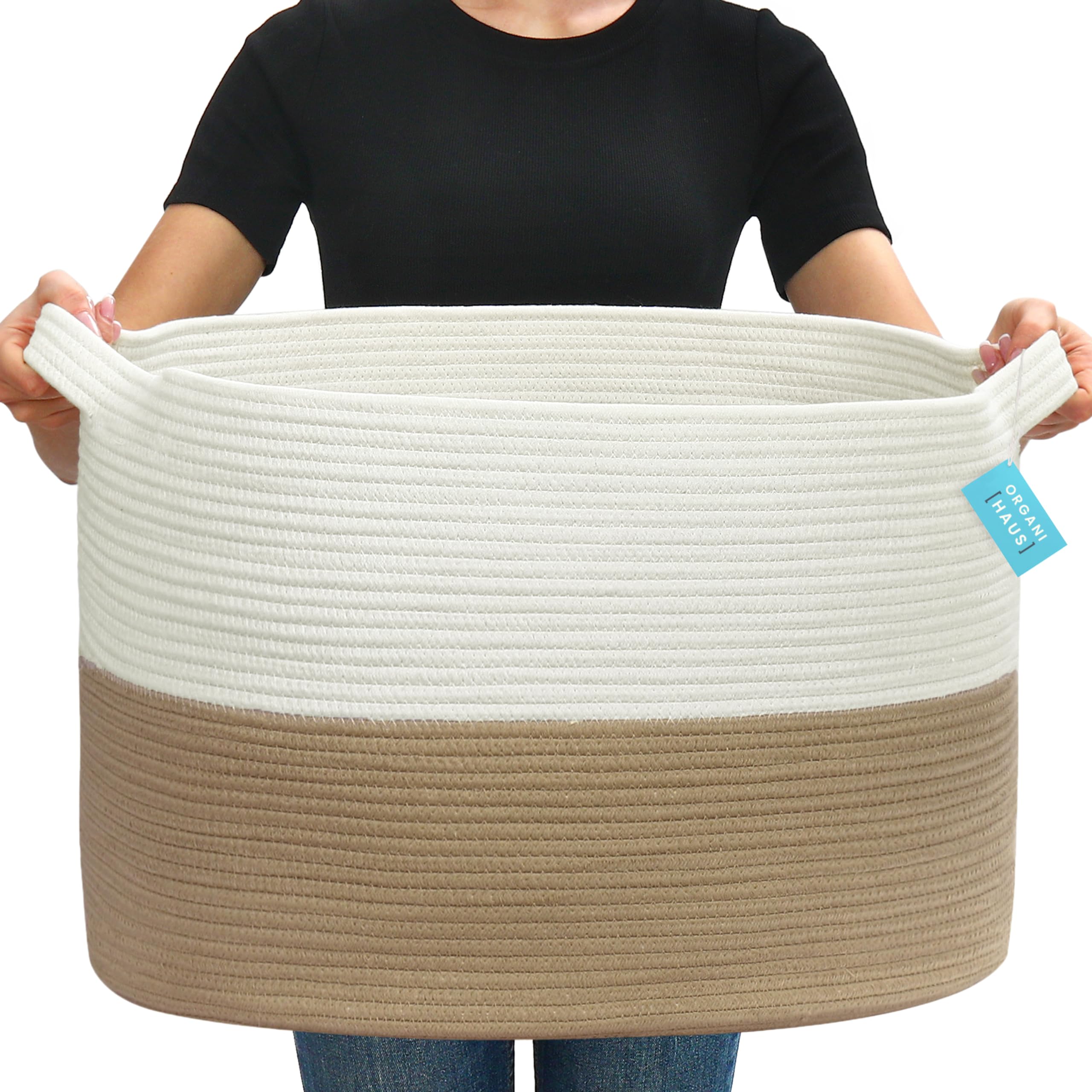 OrganiHaus XXX Large Cotton Rope Basket for