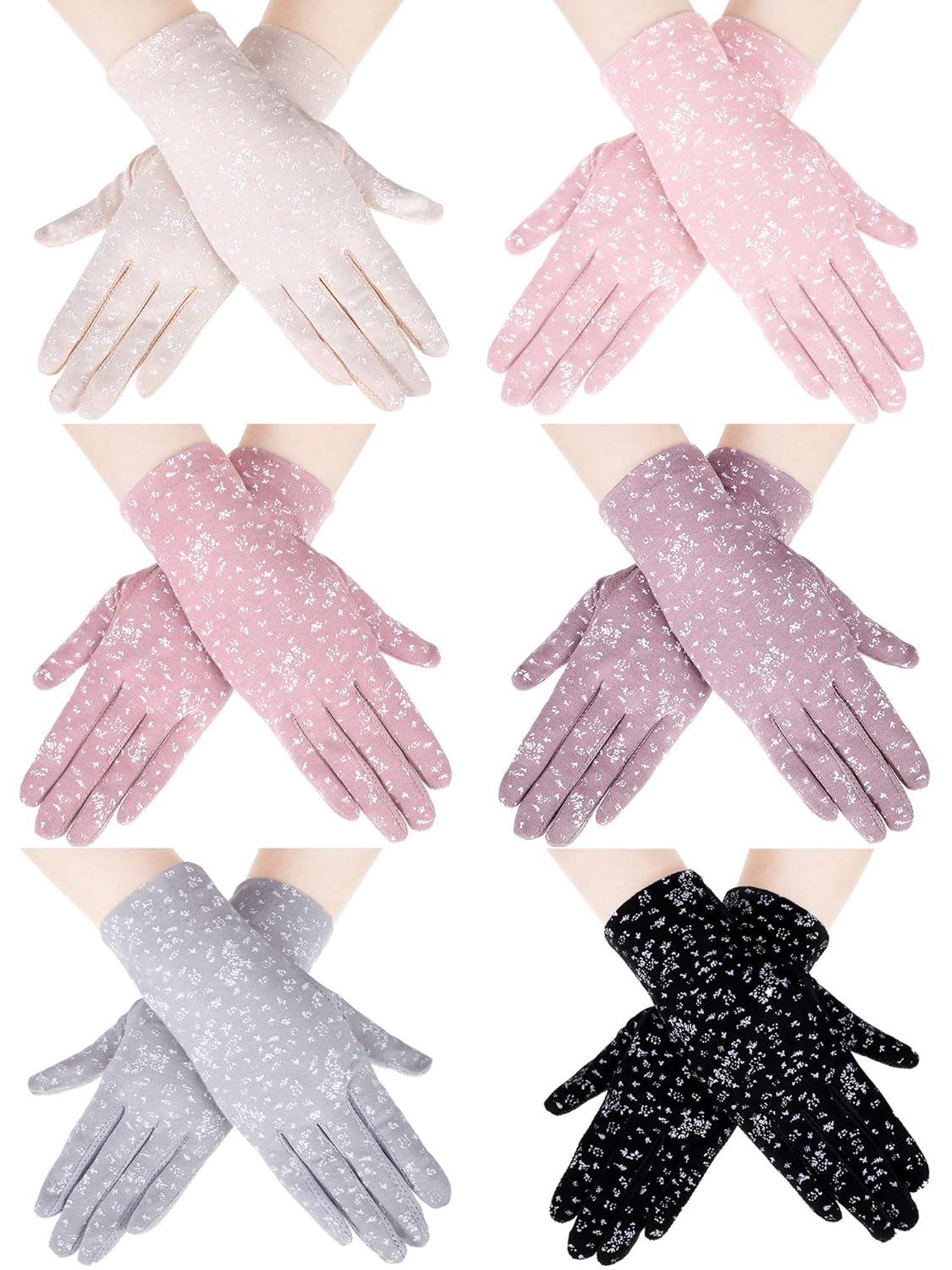 6 Pairs Summer UV Protection Gloves Sunblock Gloves Touchscreen Driving