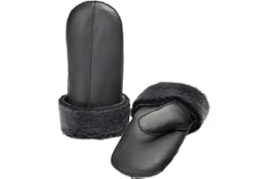 Zessano Women's Premium Shearling Sheepskin Leather Fur Mittens - Ladies' Classic Sheepskin Mittens