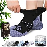 Nonlut Diabetic Socks for Men,6 Pairs Low Cut Neuropathy Mens Diabetic Socks 9-11/10-13(White+Black+Grey+Black+White+Light Blue-Large)